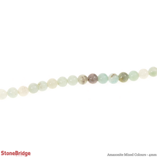 Amazonite Mixed Colours - Round Strand 15" - 4mm    from Stonebridge Imports