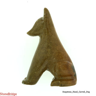 Dog Soapstone Carving Varnished    from Stonebridge Imports