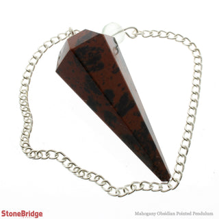 Obsidian Mahogany Pendulum 6 Facets & Bead    from Stonebridge Imports