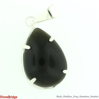 Black Obsidian Drop Pendant -18mm x 13mm    from Stonebridge Imports