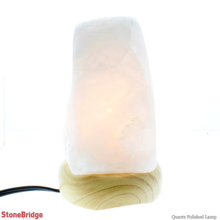White Quartz Polished Lamp - Mini - WHITE CORD    from Stonebridge Imports