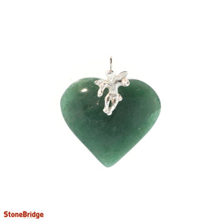 Green Aventurine Heart & Angel Pendant    from Stonebridge Imports