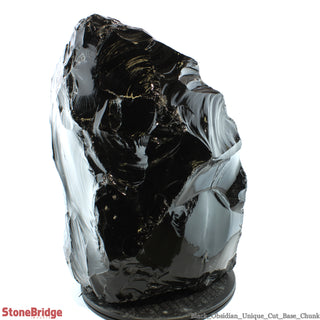 Obsidian Black Boulder Cut-Base U#64 - 20" 1/4"    from Stonebridge Imports