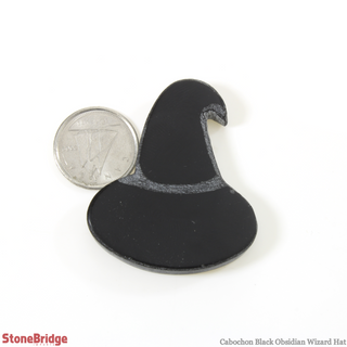 Cabochon - Black Obsidian Wizard Hat - 1 1/2"    from Stonebridge Imports
