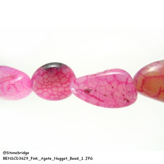Pink Agate - Nugget Strand 15" Long    from Stonebridge Imports