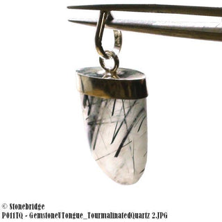 Tourmalinated Quartz U Shape - Silver Pendant    from Stonebridge Imports