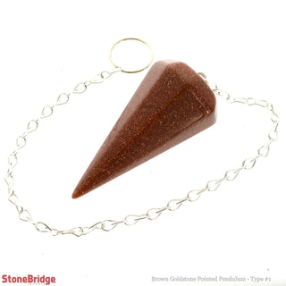 Goldstone Brown Pendulum 6 Facets & Ring    from Stonebridge Imports