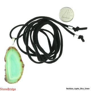 Green Agate Slice Necklace    from Stonebridge Imports