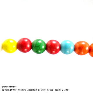 Howlite - Assorted Colours - Round Strand 15" - 10mm    from Stonebridge Imports