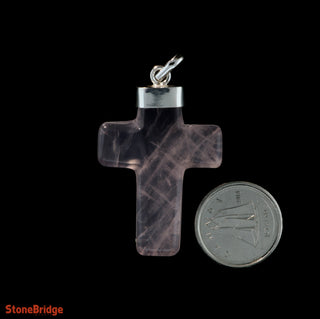 Rose Quartz Cross - 925 Silver Pendant from Stonebridge Imports
