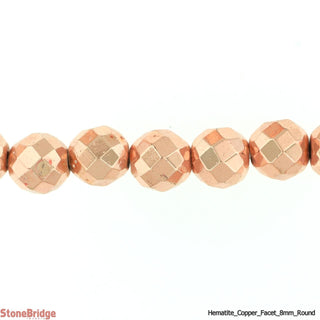 Hematite Copper Faceted - Round Strand 8mm    from Stonebridge Imports