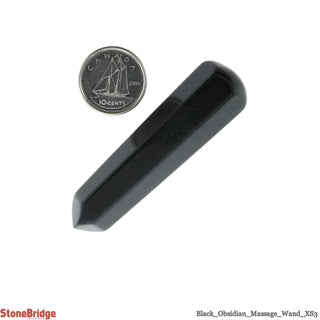 Obsidian Pointed Massage Wand - Extra Small #1 - 1" to 2"    from Stonebridge Imports