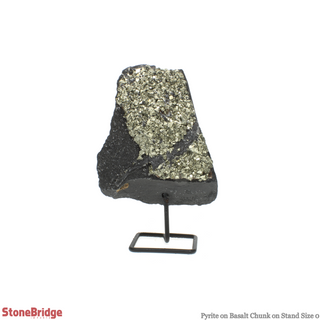 Pyrite on Basalt Specimen on Stand #1    from Stonebridge Imports