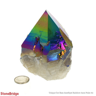 Amethyst Rainbow Aura Cut Base Point Tower U#2    from Stonebridge Imports