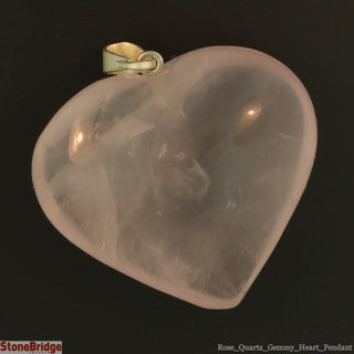 Rose Quartz Gemmy Heart Pendant - 28mm x 27mm    from Stonebridge Imports
