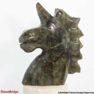 Labradorite Unicorn Carving U#23 - 5 3/4"    from Stonebridge Imports