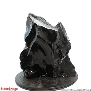 Obsidian Black Boulder Cut-Base U#3 - 12 1/2"    from Stonebridge Imports