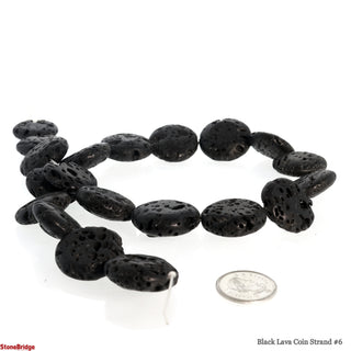 Black Lava Coin Strand #6    from Stonebridge Imports