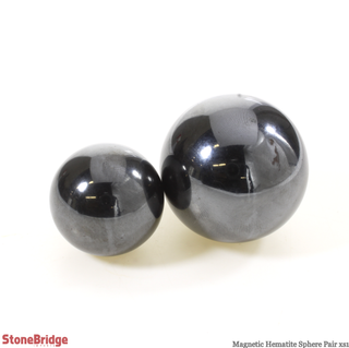 Hematite Magnetic Sphere - Extra Small #1 - 1 1/2" - Pair    from Stonebridge Imports