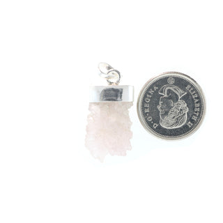 Rose Quartz Cluster - Silver Pendant    from Stonebridge Imports