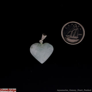 Aquamarine Gemmy Heart Pendant - 1/4" to 1/2"    from Stonebridge Imports