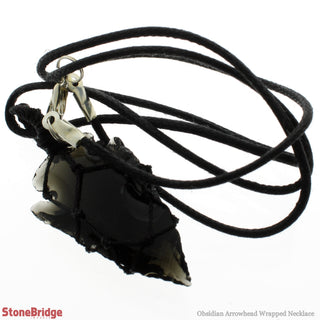 Black Obsidian Arrowhead Pendant - Wire Wrapped    from Stonebridge Imports