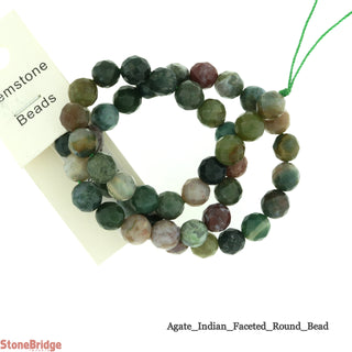 India Agate Faceted - Round Strand 15" - 6mm    from Stonebridge Imports