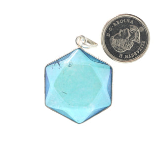 Aqua Aura Star - 925 Silver Pendant (Enhanced) from Stonebridge Imports