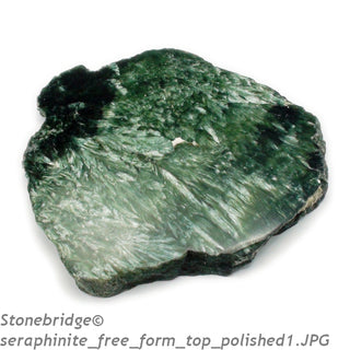 Seraphinite Free Form Slices top Polished #0 - 1" to 2"    from Stonebridge Imports