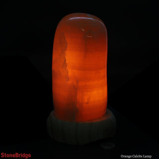 Orange Calcite Polished Lamp - Mini - WHITE CORD    from Stonebridge Imports