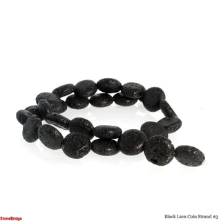 Black Lava Coin Strand #3    from Stonebridge Imports