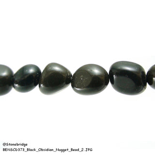 Black Obsidian - Nugget Strand 15" Long    from Stonebridge Imports