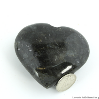 Larvikite Heart #4 - 1 3/4" to 2 3/4"    from Stonebridge Imports