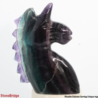 Fluorite Unicorn Carving U#33 - 5 1/2"    from Stonebridge Imports