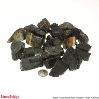 Black Tourmaline With Hematite Chips - Medium    from Stonebridge Imports