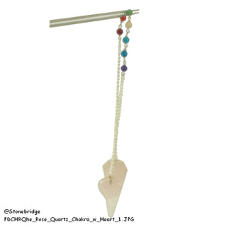 Rose Quartz Chakra Pendulum with heart bead    from Stonebridge Imports