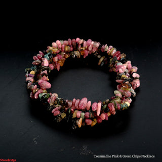 Pink Tourmaline & Green Chip Strands - 3mm to 5mm    from Stonebridge Imports