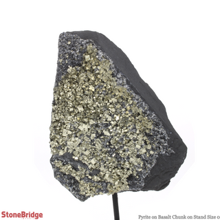 Pyrite on Basalt Specimen on Stand #1    from Stonebridge Imports