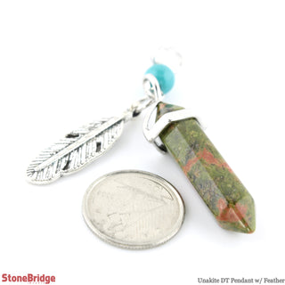 Unakite Double Terminated Feather Pendant    from Stonebridge Imports