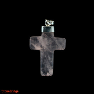 Rose Quartz Cross - 925 Silver Pendant from Stonebridge Imports