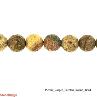 Picture Jasper Faceted- Round Strand 15" - 8mm    from Stonebridge Imports