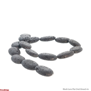 Black Lava Flat Oval Strand #3    from Stonebridge Imports