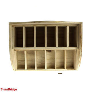 Wooden Crystals Tumbled Stone Display Stand - 12 Slots    from Stonebridge Imports