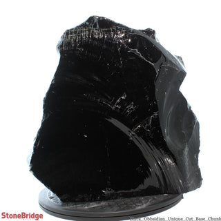 Obsidian Black Boulder Cut-Base U#39 - 14"    from Stonebridge Imports