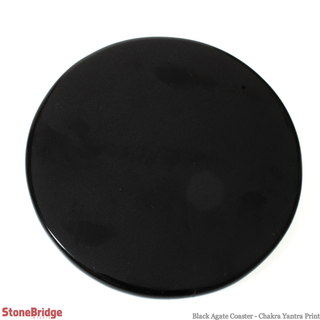 Black Agate Coaster - Chakra Yantra Print    from Stonebridge Imports