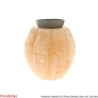 Himalayan Essential Oil Diffuser, Bamboo Style with Top Plate    from Stonebridge Imports