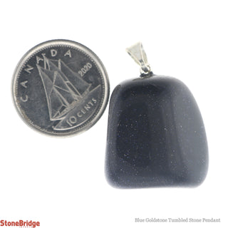 Blue Goldstone Tumbled Stone Pendants - 5 Pack    from Stonebridge Imports