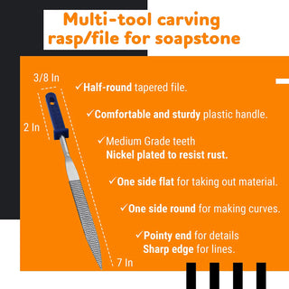 Carving Tool for Soapstone - Nickel-Plated Mini Multi Tool Rasp    from Stonebridge Imports