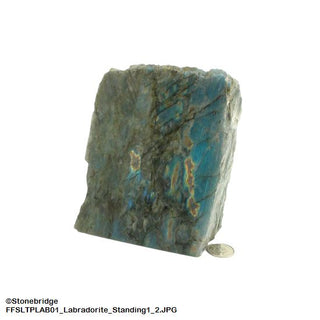 Labradorite Aa Standing Slices - Polished Face, Rough Back #1 - 4" to 8" Tall    from Stonebridge Imports