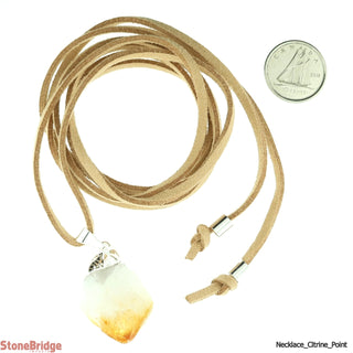 Citrine Natural Point Necklace On Suede Cord    from Stonebridge Imports